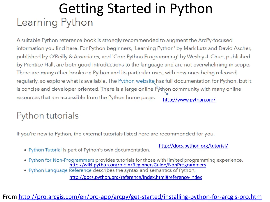 getting started in python