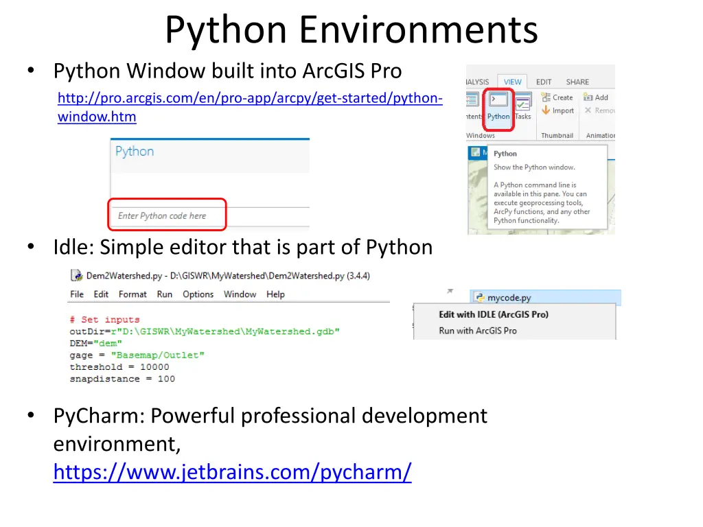python environments python window built into