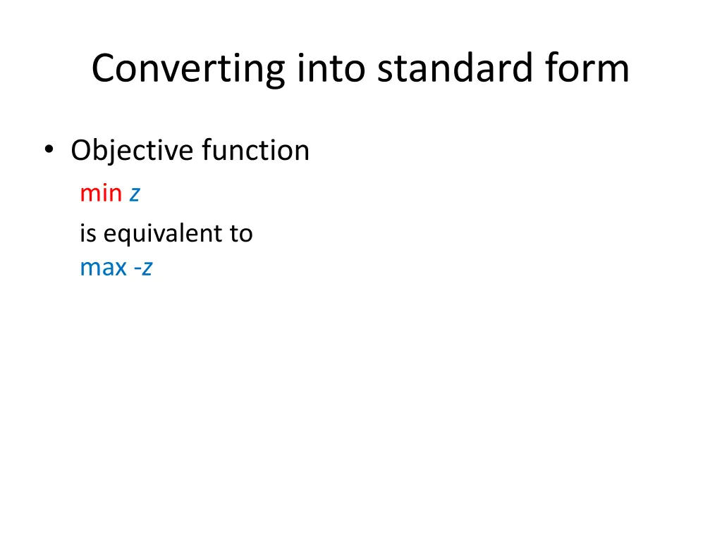 converting into standard form 2