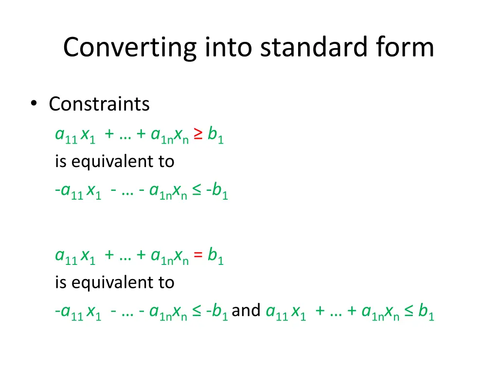 converting into standard form