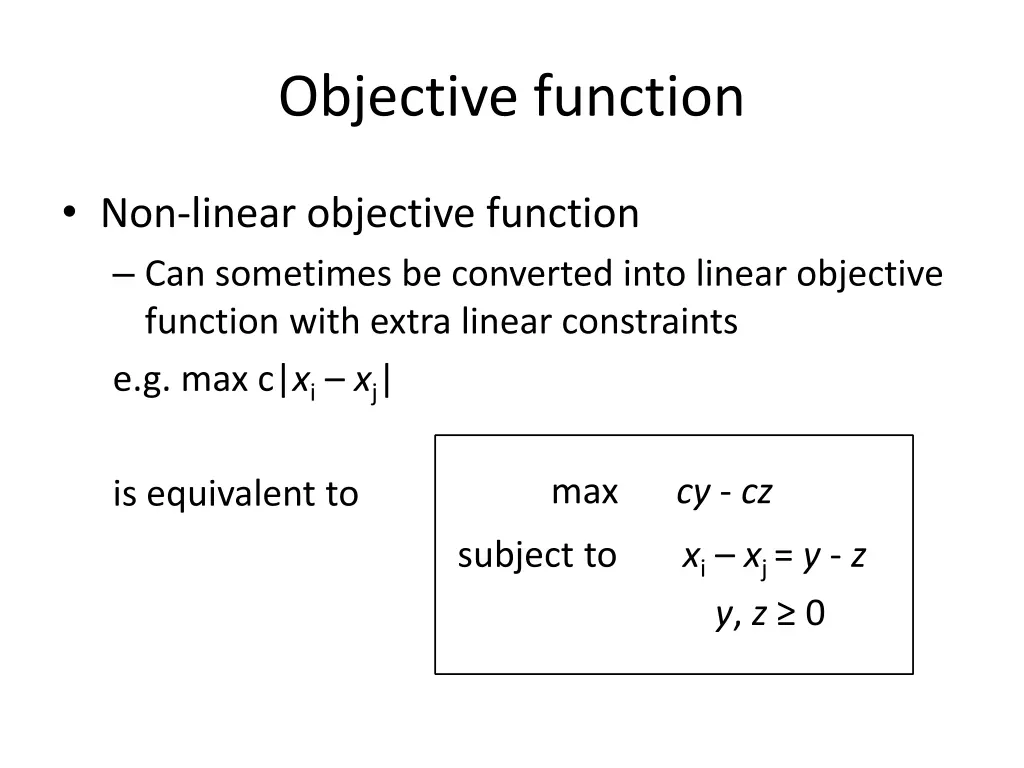 objective function 1