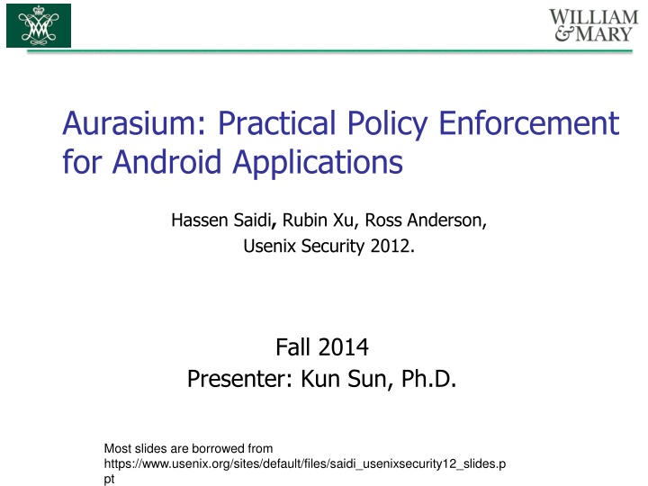 aurasium practical policy enforcement for android