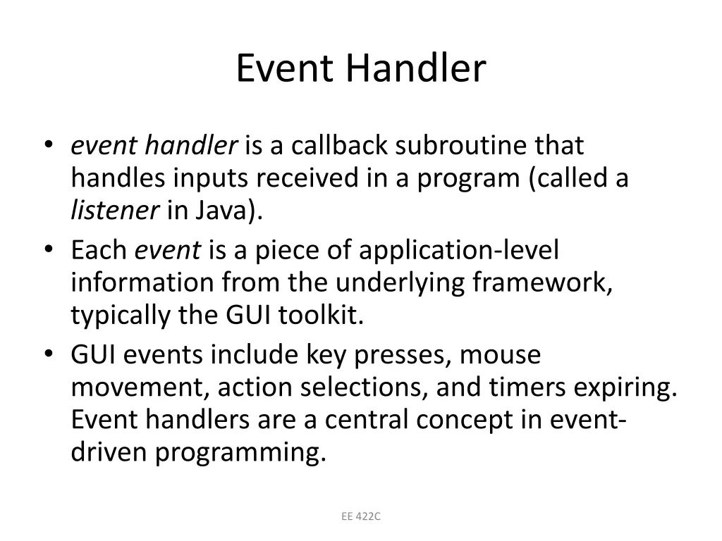 event handler