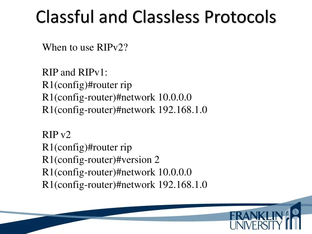 classful and classless protocols
