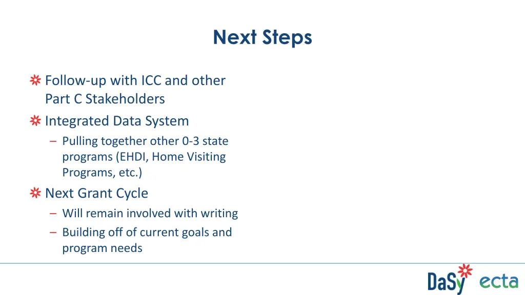 next steps