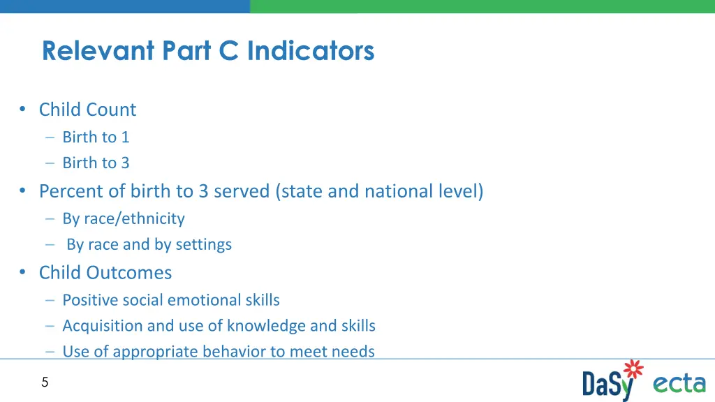 relevant part c indicators