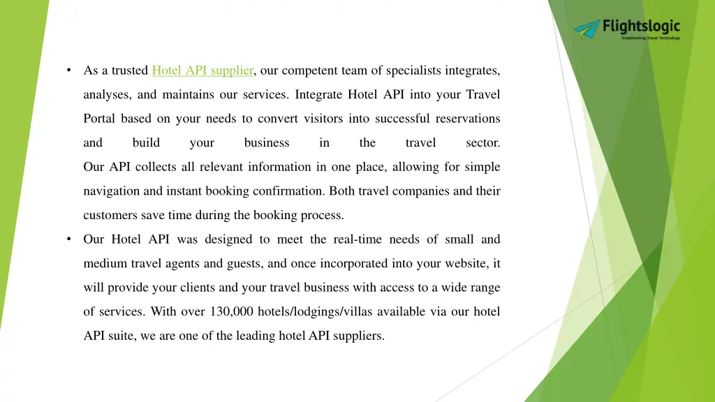 as a trusted hotel api supplier our competent