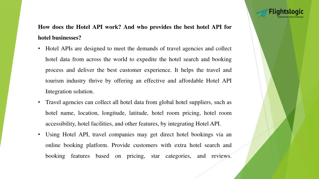 how does the hotel api work and who provides