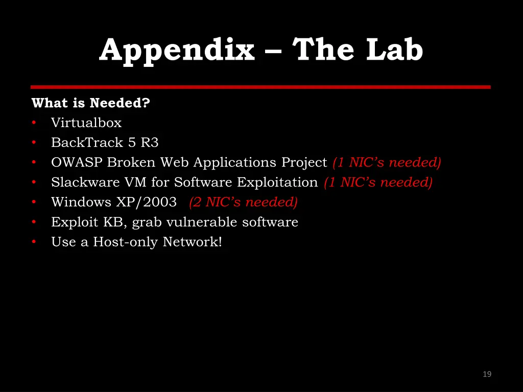 appendix the lab