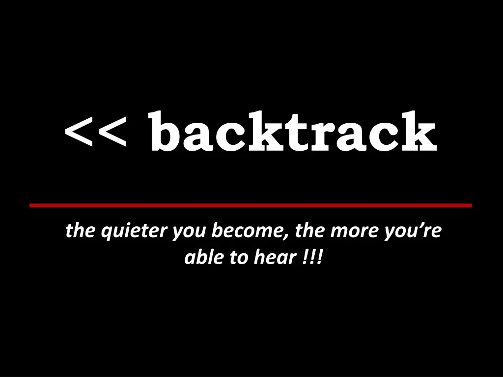 backtrack