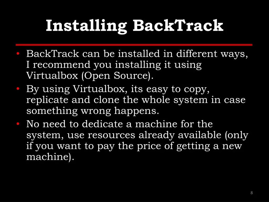 installing backtrack