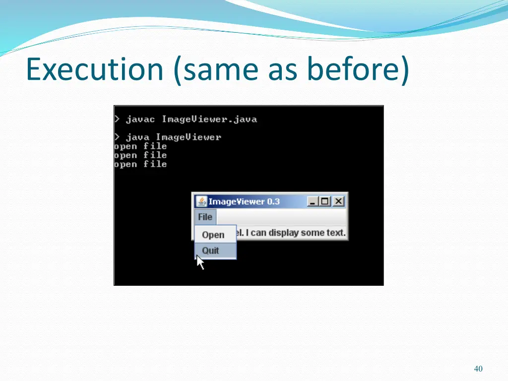 execution same as before