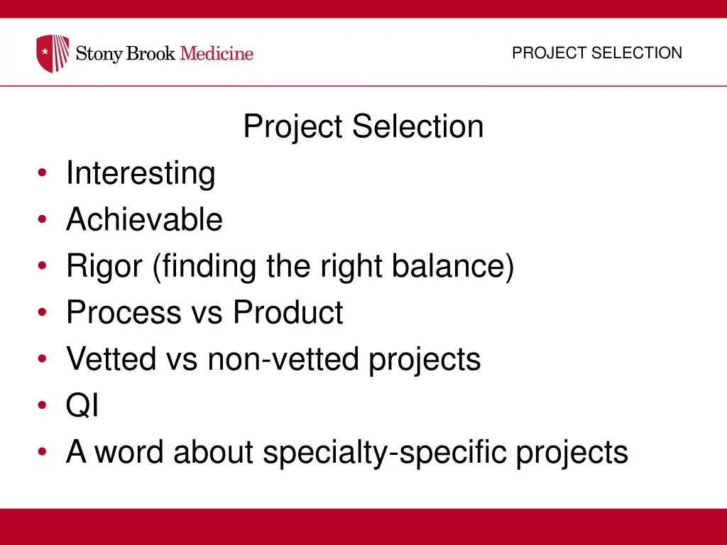 project selection