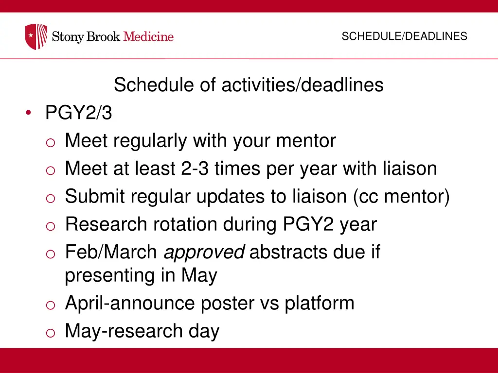 schedule deadlines 1