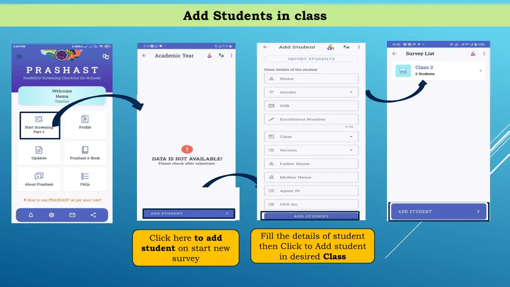 add students in class