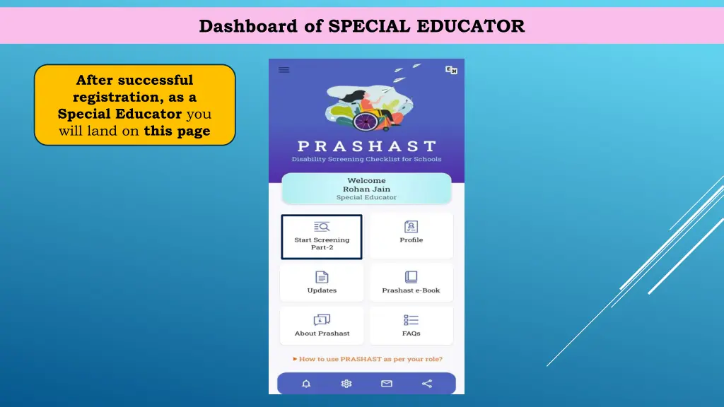 dashboard of special educator