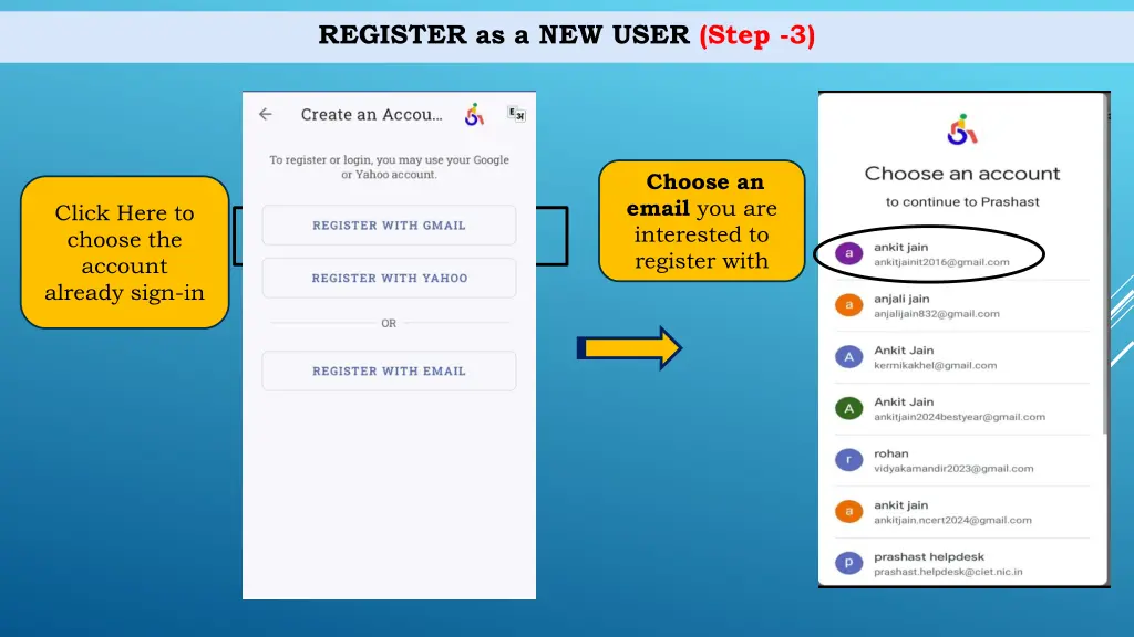 register as a new user step 3