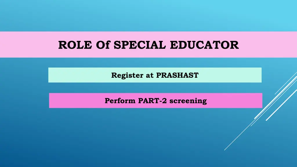 role of special educator