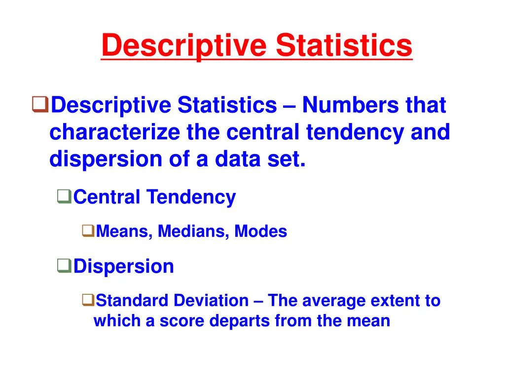 descriptive statistics