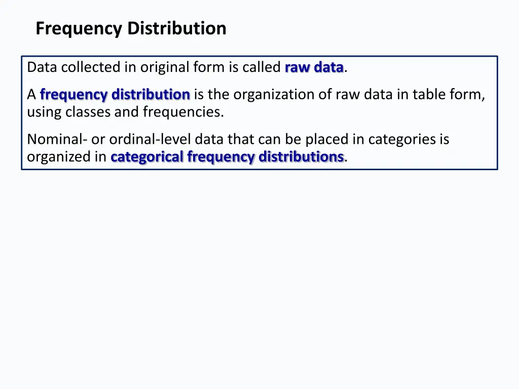 frequency distribution