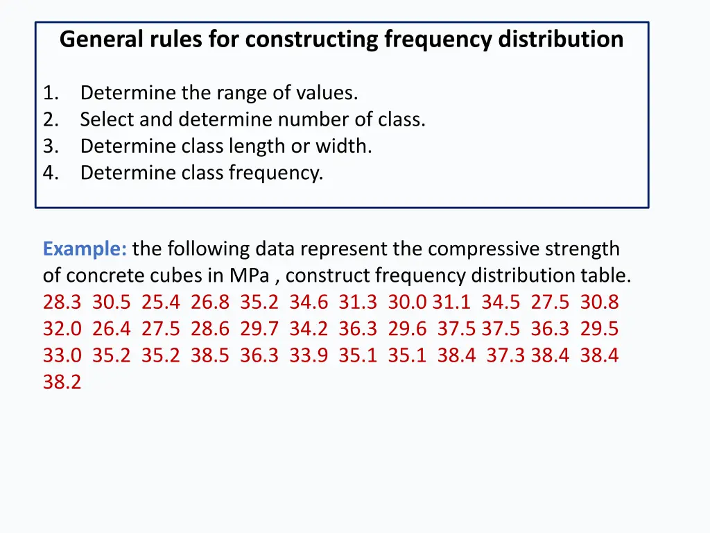 general rules for constructing frequency