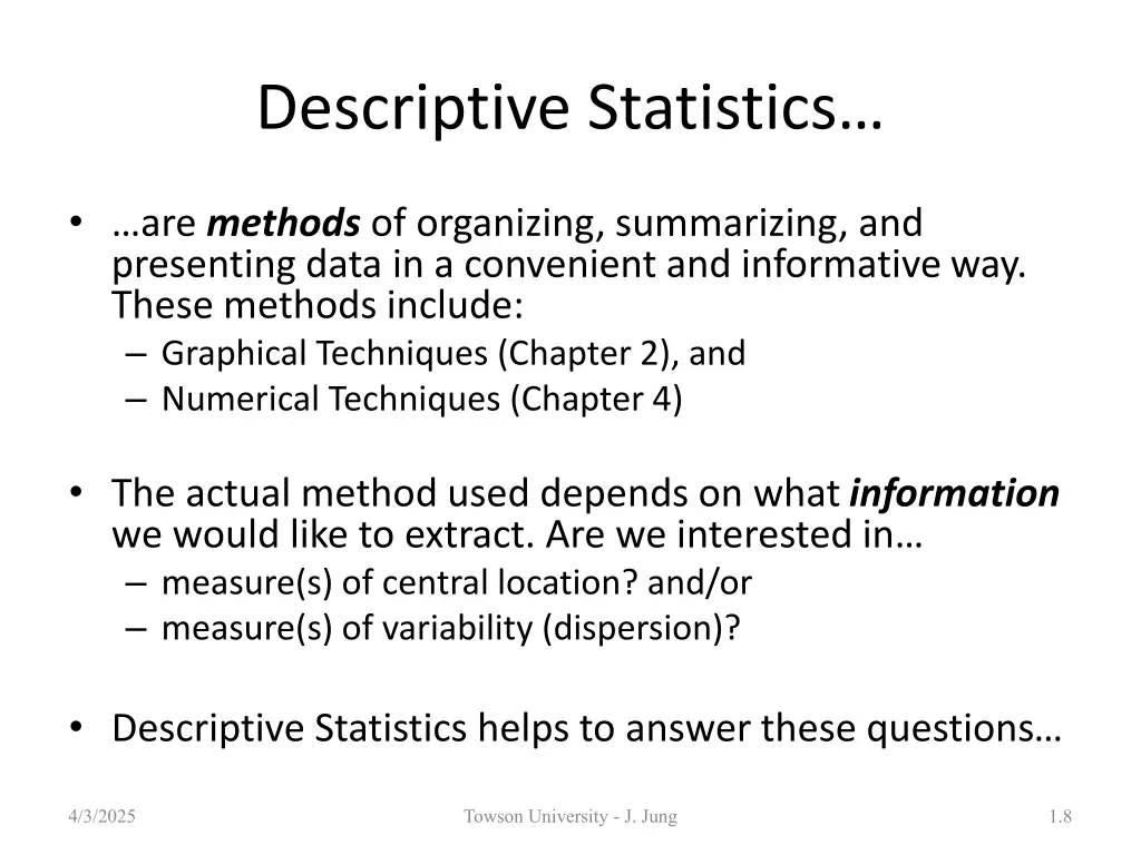 descriptive statistics