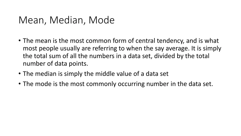 mean median mode