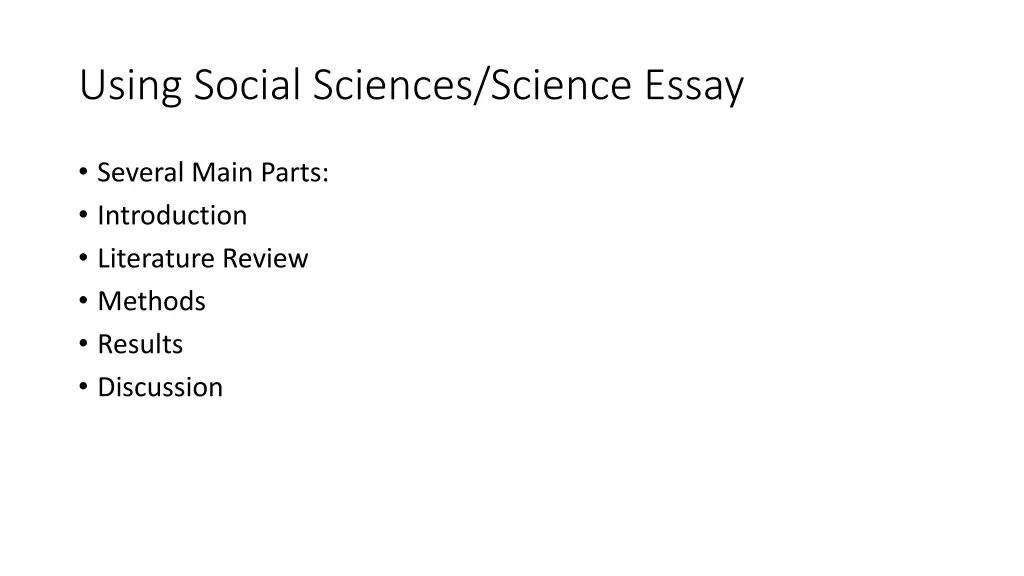 using social sciences science essay