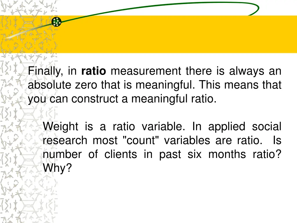 finally in ratio measurement there is always