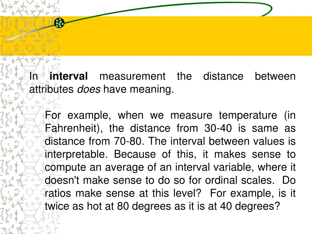 in interval measurement the distance between
