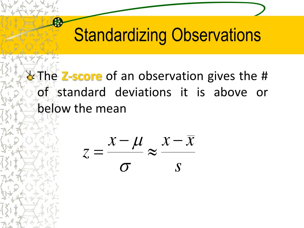 standardizing observations