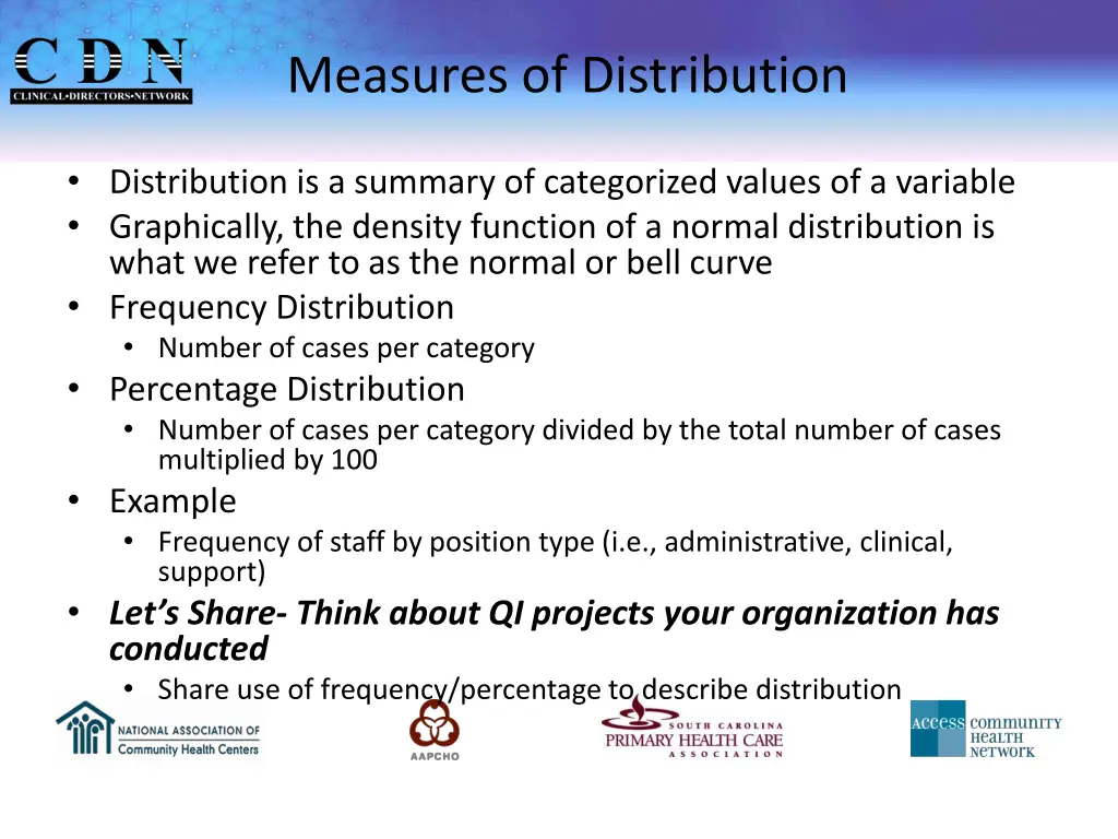 measures of distribution