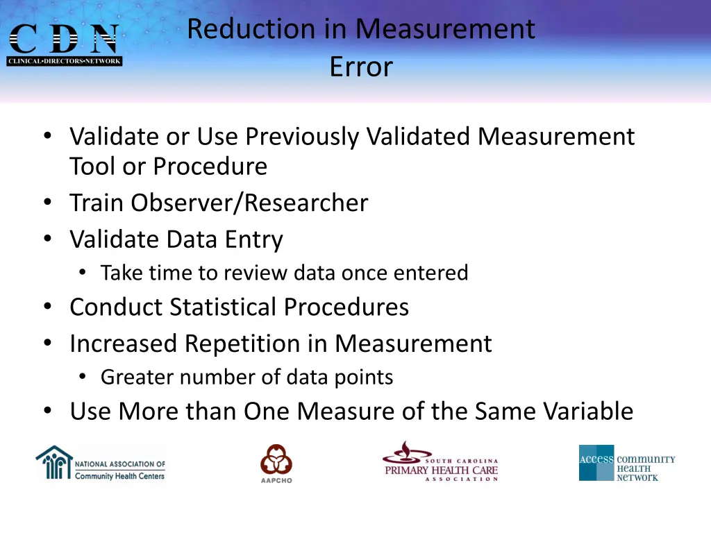 reduction in measurement error