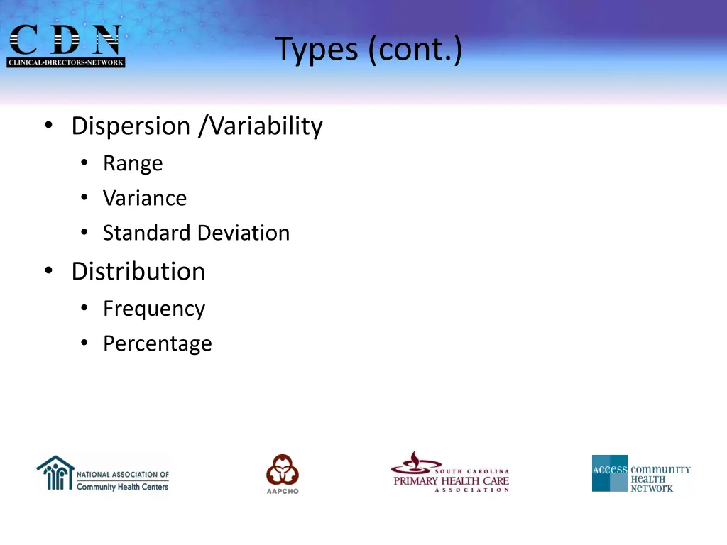 types cont