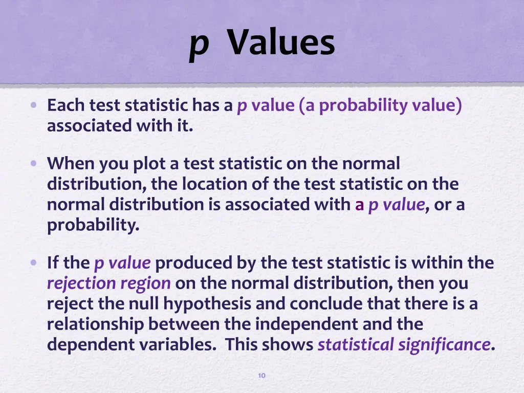 p values