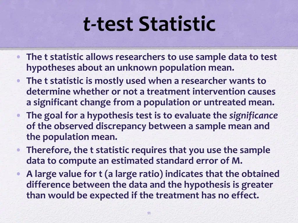 t test statistic