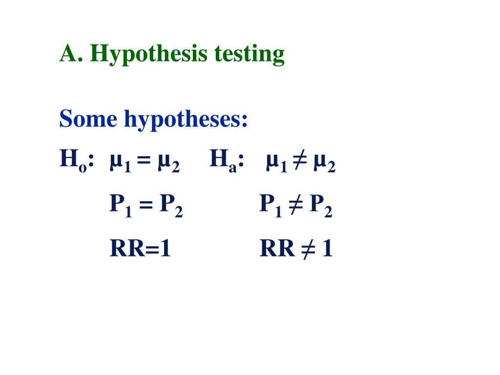 a hypothesis testing