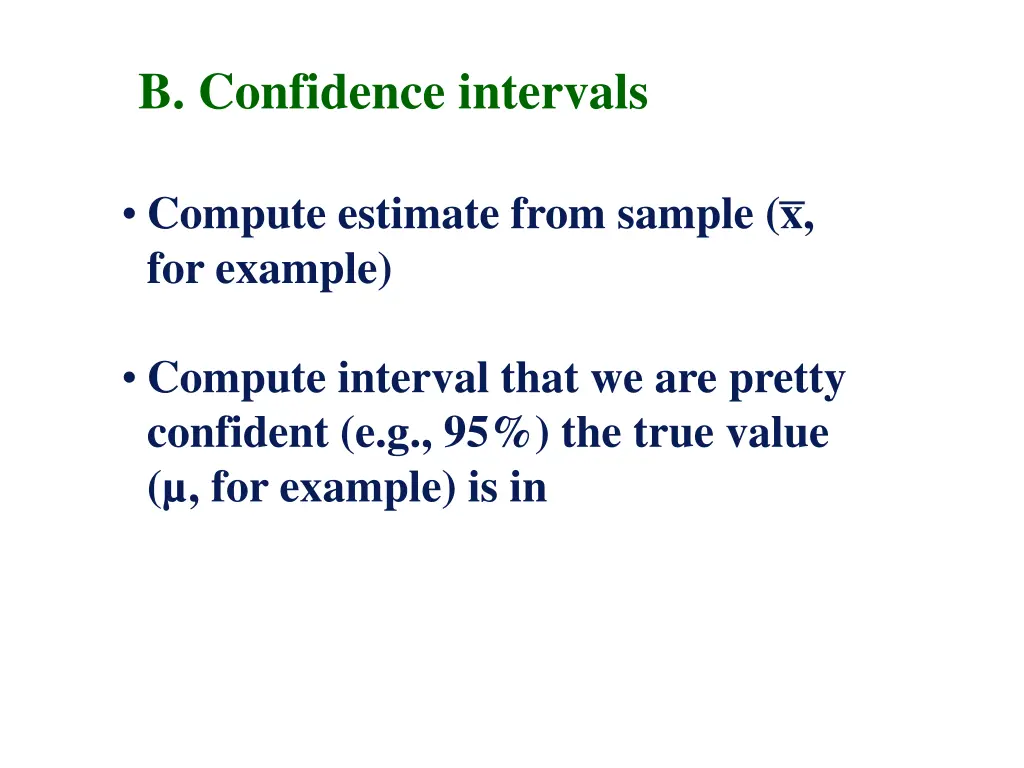 b confidence intervals