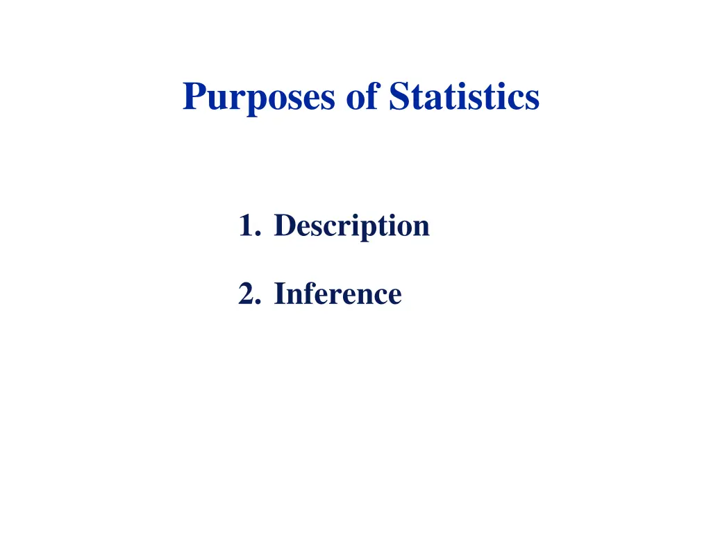 purposes of statistics 1