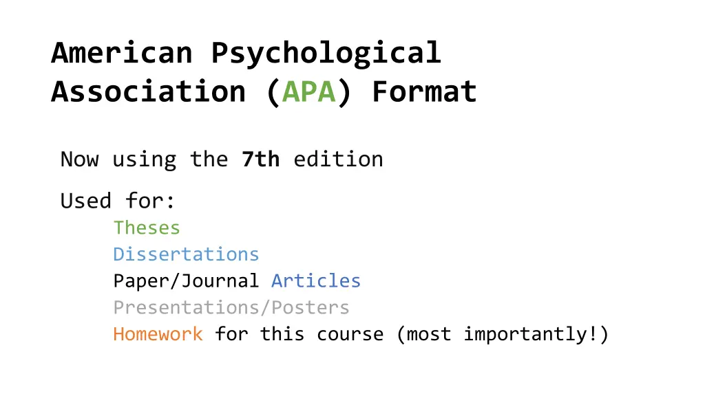 american psychological association apa format