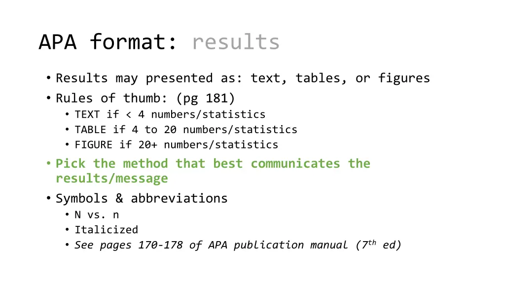 apa format results