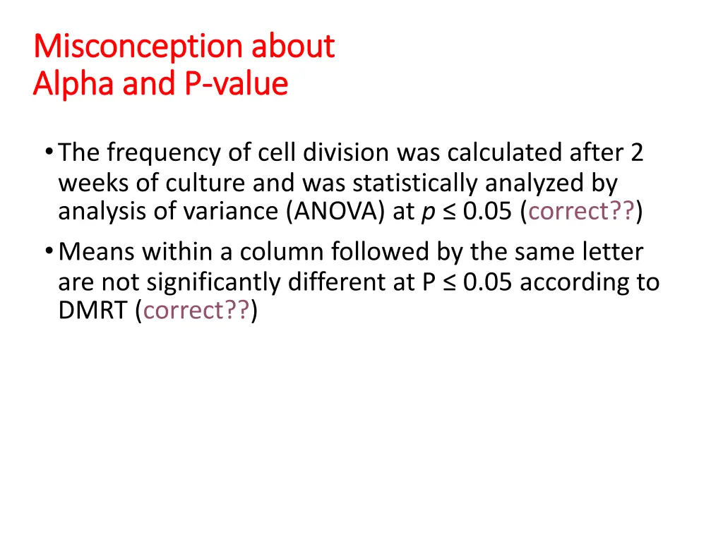 misconception about misconception about alpha