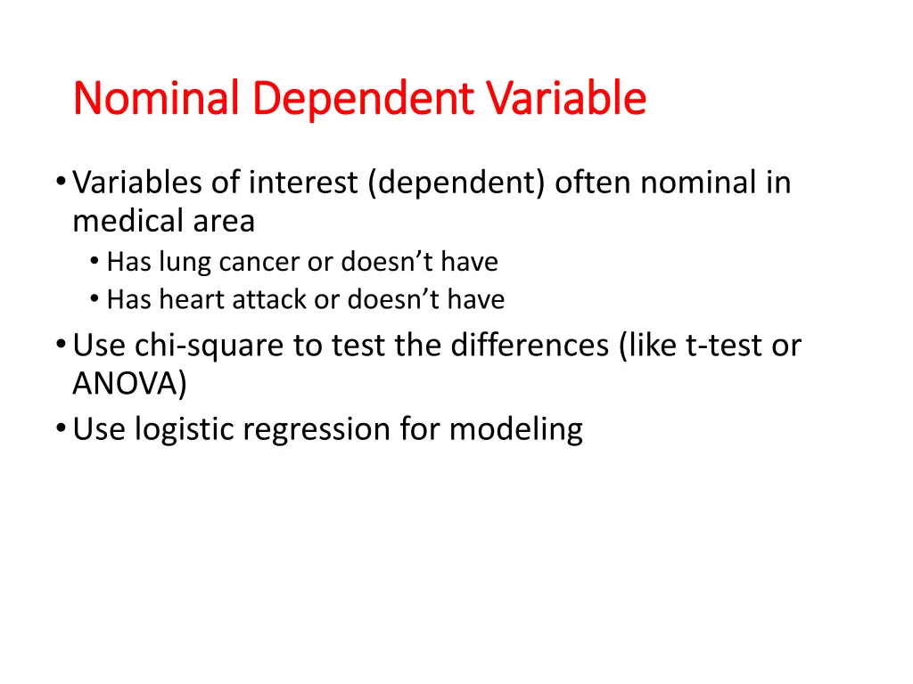 nominal dependent variable nominal dependent