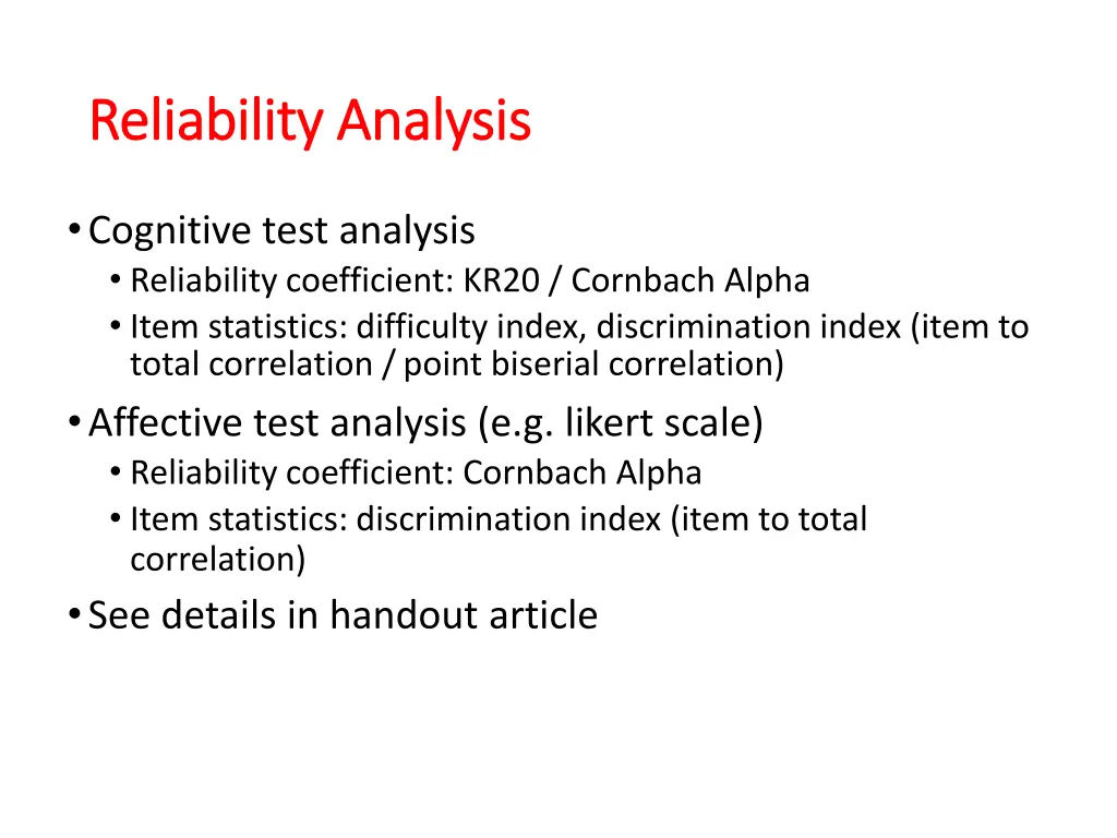 reliability analysis reliability analysis