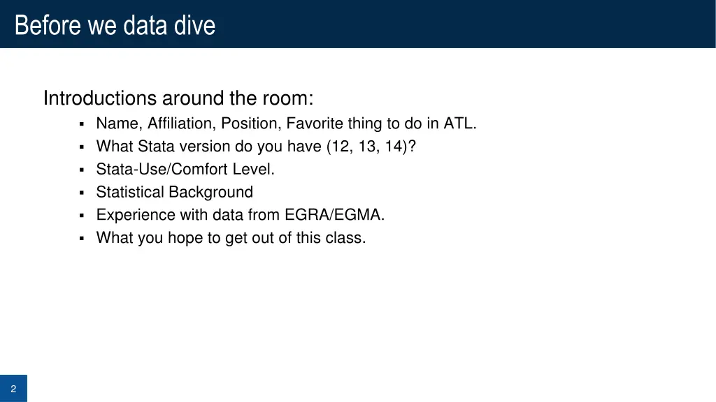 before we data dive