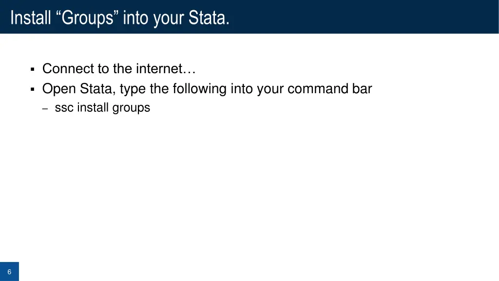 install groups into your stata