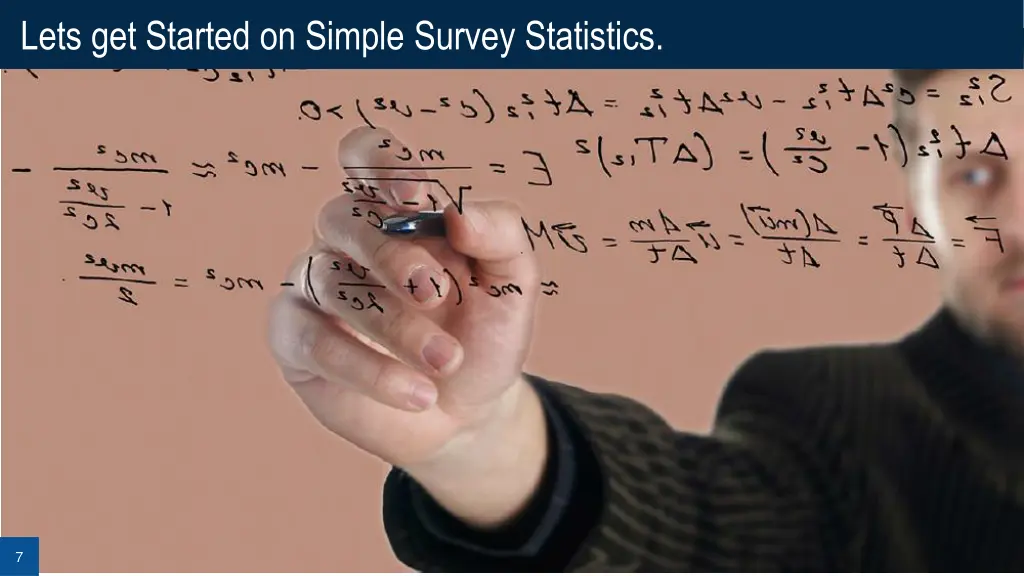 lets get started on simple survey statistics