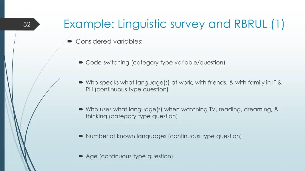 example linguistic survey and rbrul 1