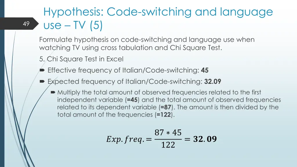 hypothesis code switching and language use tv 5