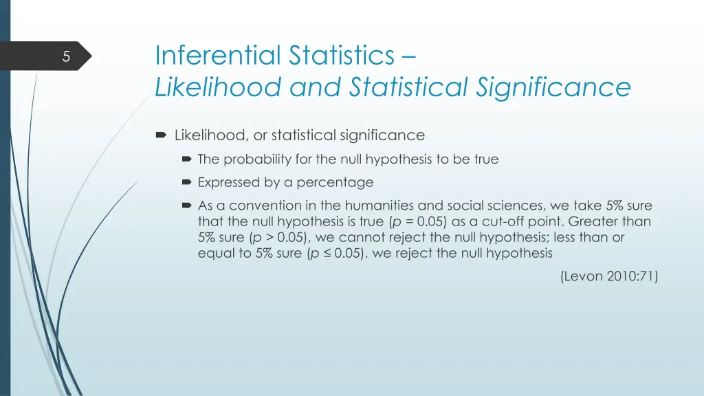 inferential statistics likelihood and statistical
